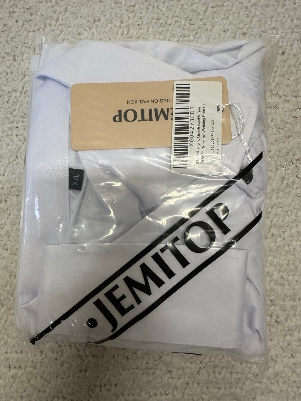 NWT* Jemitop Mens Stretch Wrinkle Free Dress Shirt Size 2XL